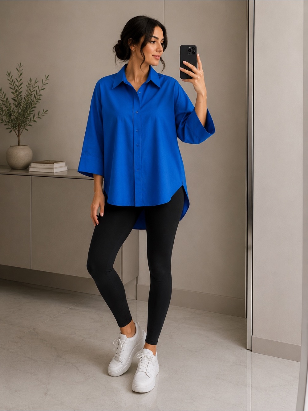 Zara French Sleeve Linen Blend shirt